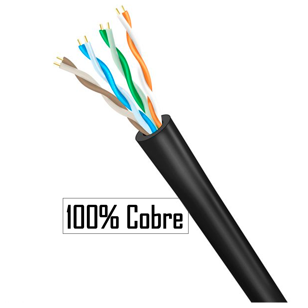 Metro Cabo de Rede Lan Expert Turbo Link 4 Pares 100% Cobre CAT5E UTP Preto